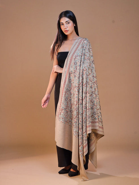 Women's Aari Embroidery Wool Shawl